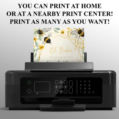 Bee baby shower Invitation Template - CreativeRino