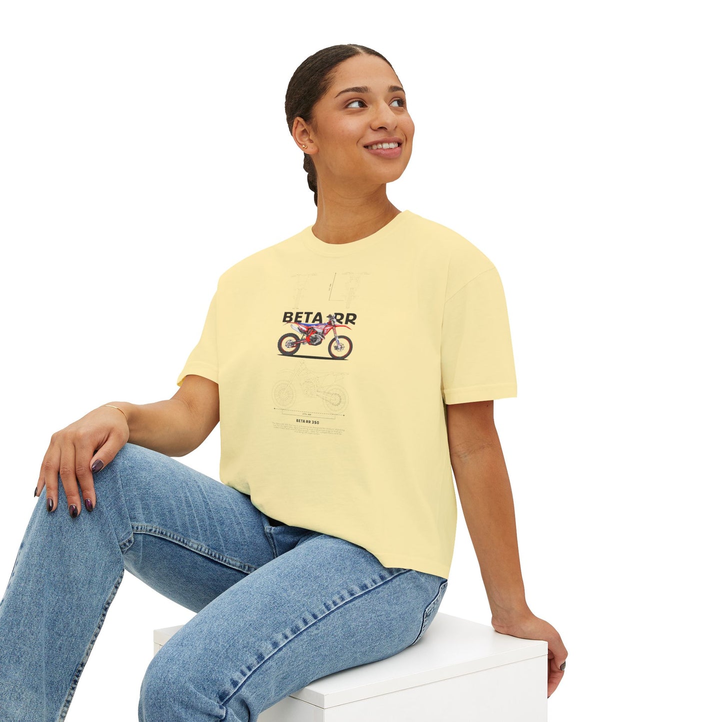 Beta RR 350 Motorcycle Women's Boxy Tee - Perfect T-shirt for Biker Enthusiasts - CreativeRino