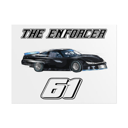 The Enforcer 61 Racing Rolled Poster - Dynamic Car Design for Motorsports Fans - CreativeRino