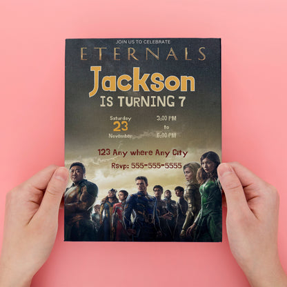 Eternals Birthday Invitation Template - CreativeRino
