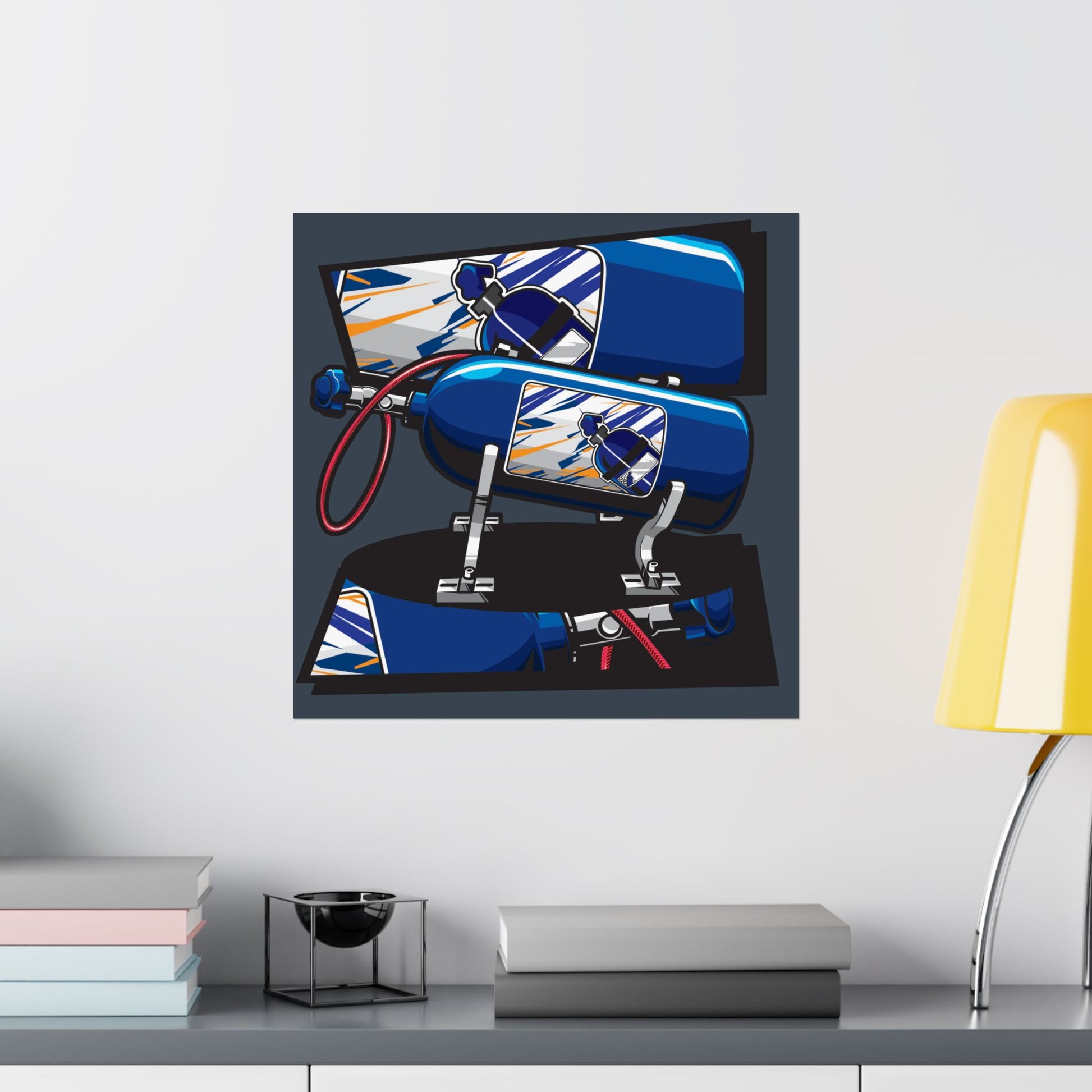 Fire Extinguisher Matte Square Posters | Bold Home & Office Wall Art - CreativeRino
