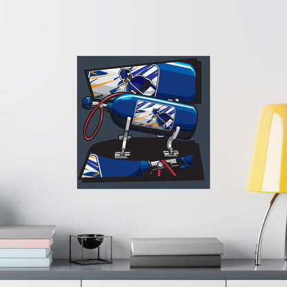 Fire Extinguisher Matte Square Posters | Bold Home & Office Wall Art - CreativeRino