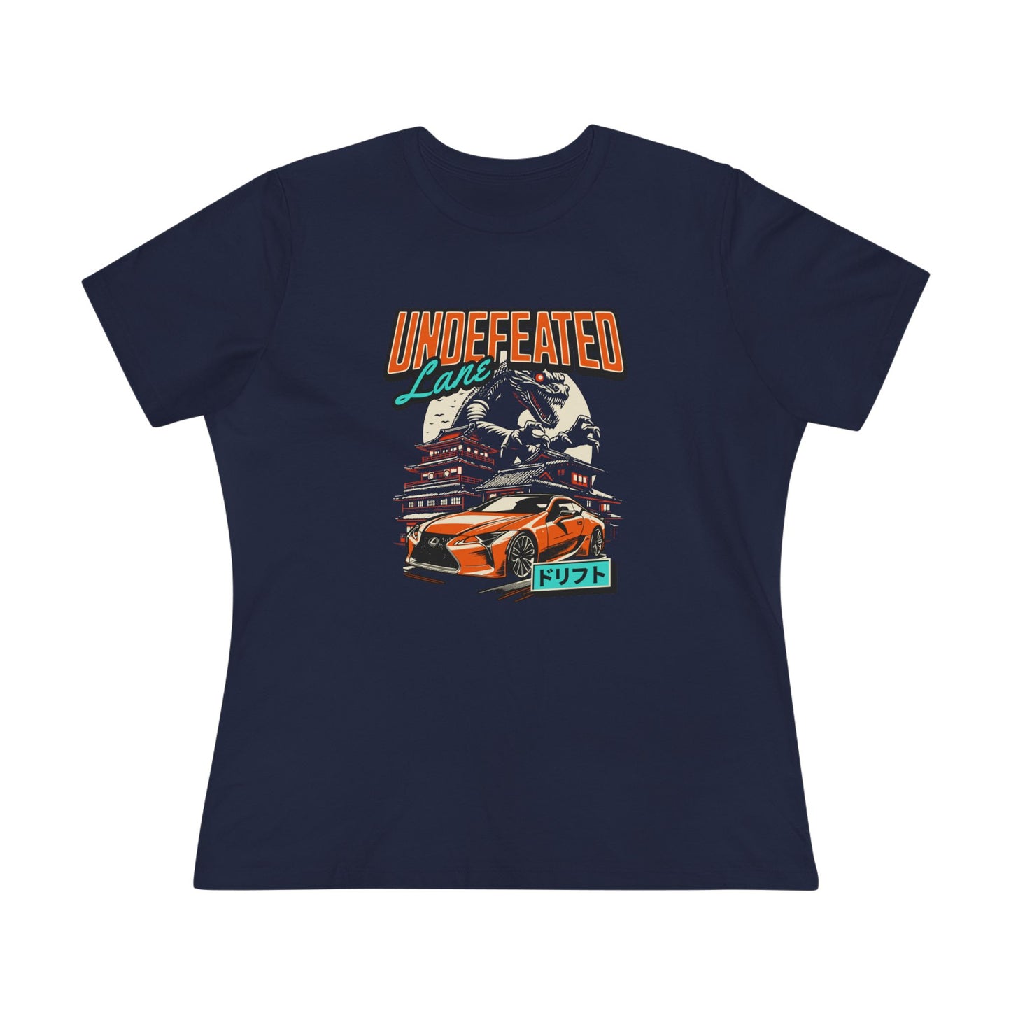 Undefeated Lane Graphic Women's Cotton Tee Car T-shirt - CreativeRino