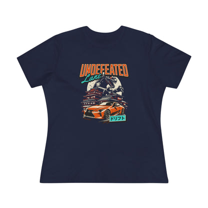 Undefeated Lane Graphic Women's Cotton Tee Car T-shirt - CreativeRino