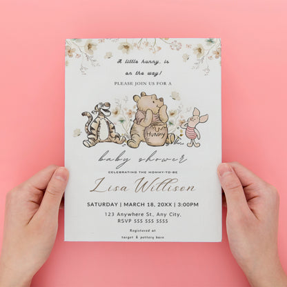 Winnie The Pooh Baby Shower Invitation Template - CreativeRino
