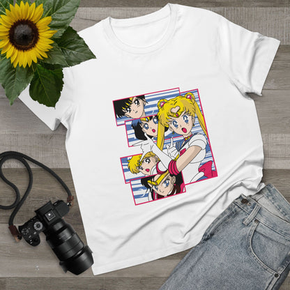 Women's Maple Tee - Vintage Anime Graphic T-shirt for Sailor Moon Fans - CreativeRino