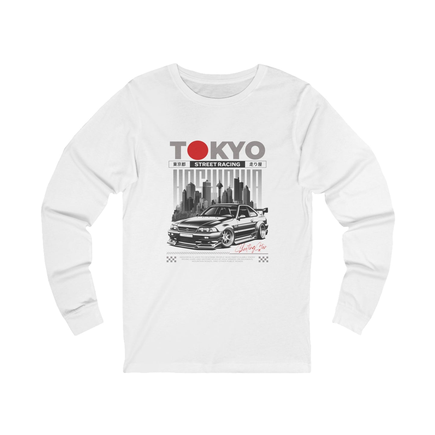 Tokyo Street Racing Long Sleeve Tee - Unisex Graphic T-shirt for Car Enthusiasts - CreativeRino