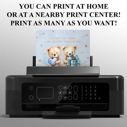 Bear Baby Shower Invitation Template - CreativeRino