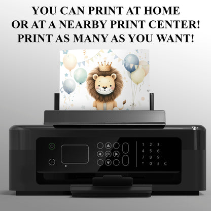 Lion Baby Shower Invitation Template - CreativeRino