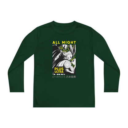 Anime Youth Long Sleeve Hero Tee - My Hero Academia All Might Plus T-shirt Design - CreativeRino