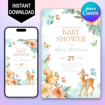 Baby Shower Invitation Template - CreativeRino