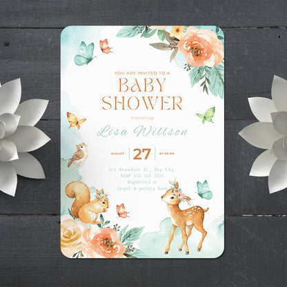Baby Shower Invitation Template - CreativeRino