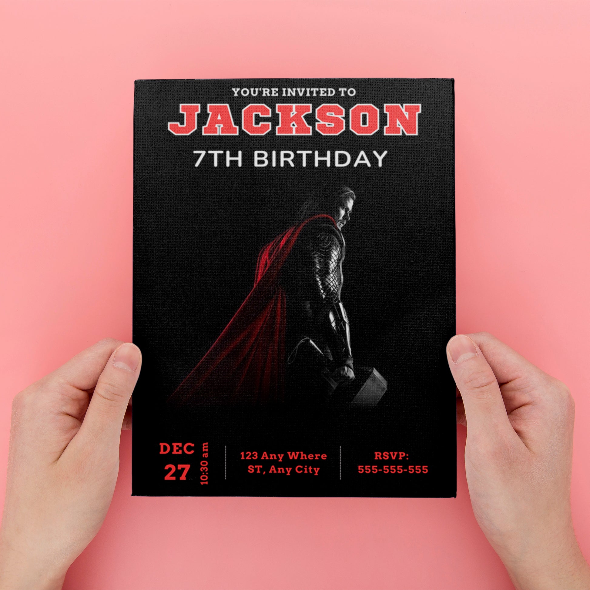 Thor Birthday Invitation Template - CreativeRino