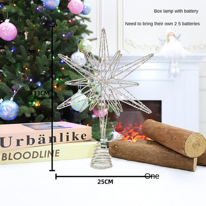 3D Iron Carved Tree Top Star | Dimensional Metal Christmas Tree Topper & Hanging Ornament Decor eprolo