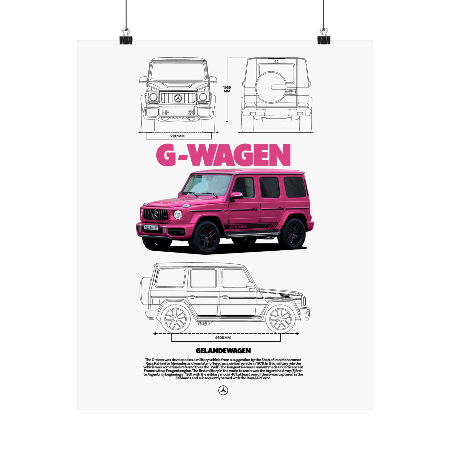 G-Wagen Matte Vertical Poster - Stylish Automotive Decor for Car Enthusiasts - CreativeRino