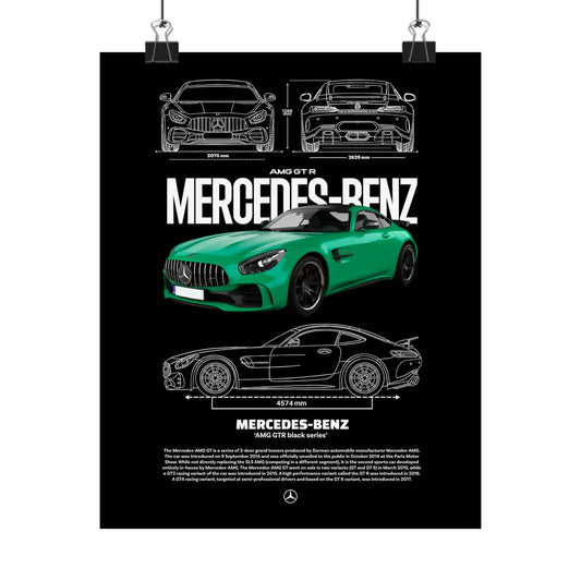 Mercedes-Benz AMG GT R Matte Vertical Poster - Automotive Art for Car Enthusiasts - CreativeRino