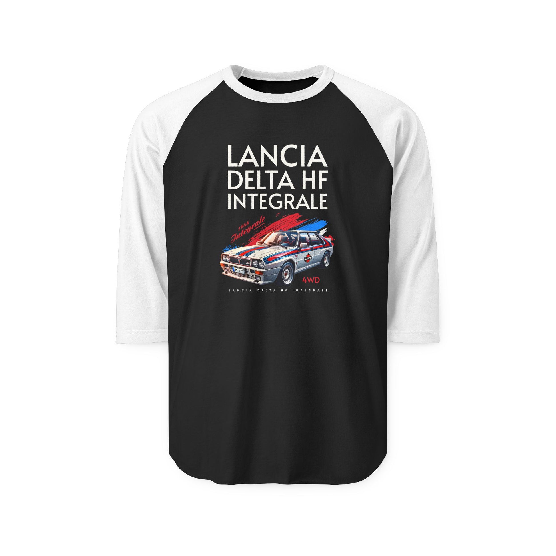 Lancia Delta HF Integrale Raglan Tee - Unisex Classic Car T-shirt - CreativeRino