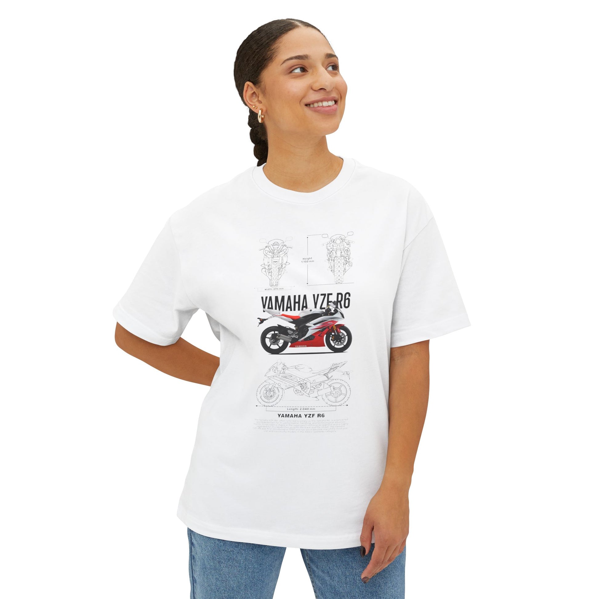 Yamaha VZ-R6 Unisex Oversized Boxy Tee - Motorcycle Graphic T-shirt - CreativeRino