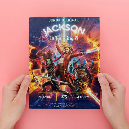 Guardians of the Galaxy Birthday Invitation Template - CreativeRino
