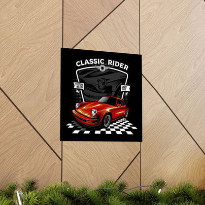 Classic Rider Car Poster - Custom Motor Art for Auto Enthusiasts - CreativeRino