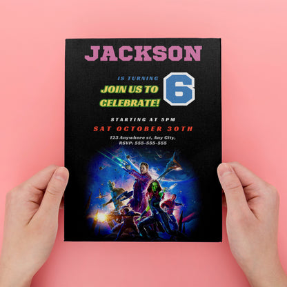 Guardians of the Galaxy Birthday Invitation Template - CreativeRino