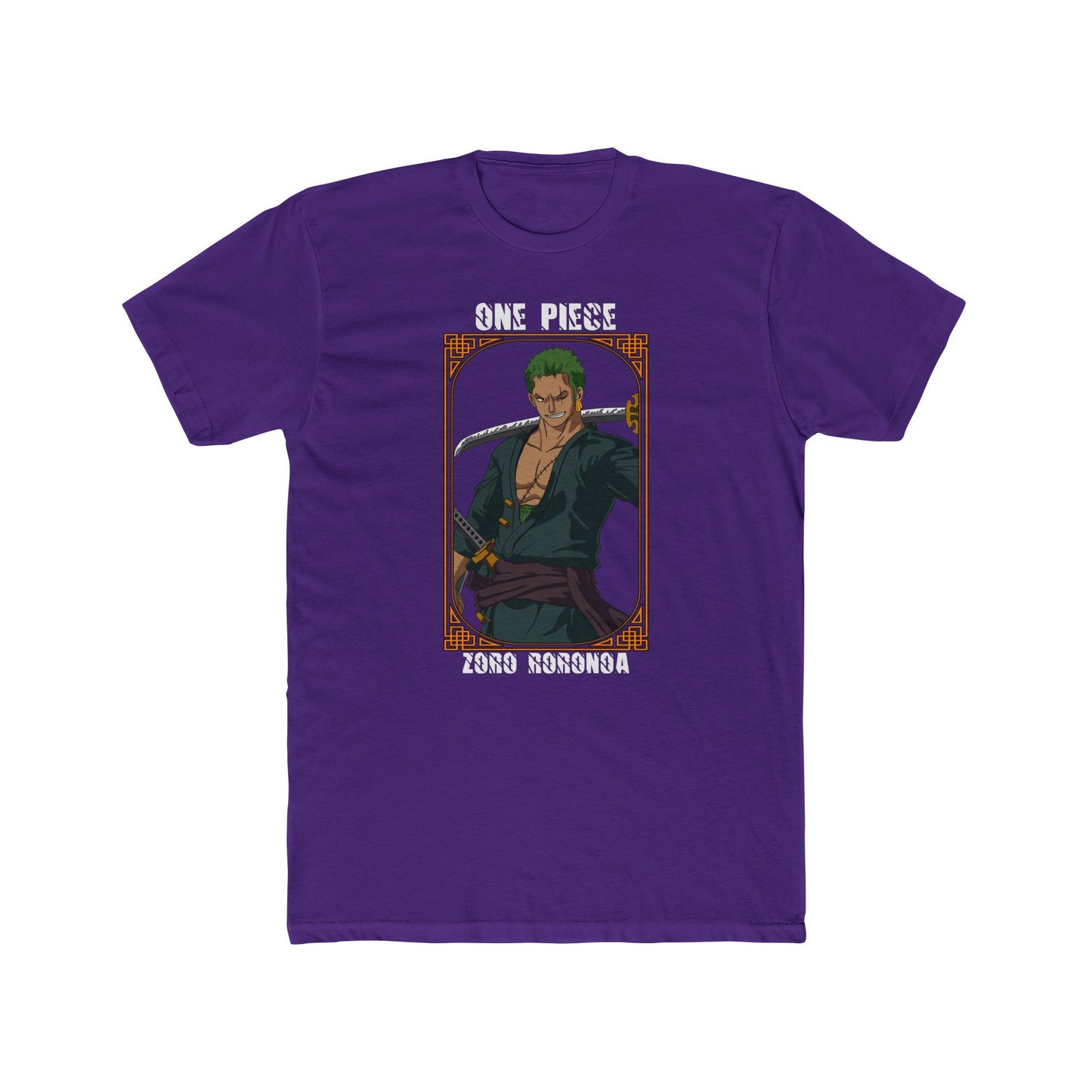 One Piece Zoro Roronoa Unisex Cotton Crew Tee - Stylish Anime T-shirt for Fans - CreativeRino