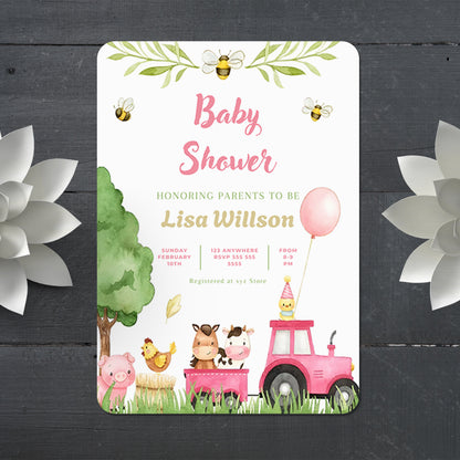 Farm Baby Shower Invitation Template - CreativeRino