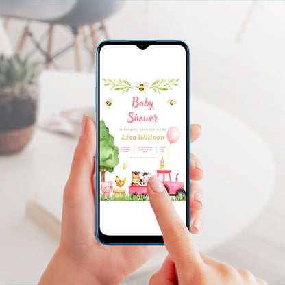 Farm Baby Shower Invitation Template - CreativeRino