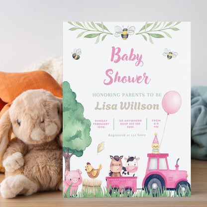 Farm Baby Shower Invitation Template - CreativeRino