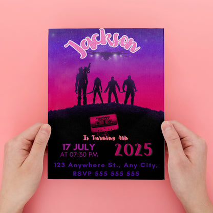 Guardians of the Galaxy Birthday Invitation Template - CreativeRino