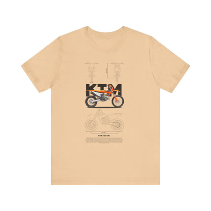 KTM 250 EXC Motorcycle Blueprint Unisex Jersey T-shirt - CreativeRino