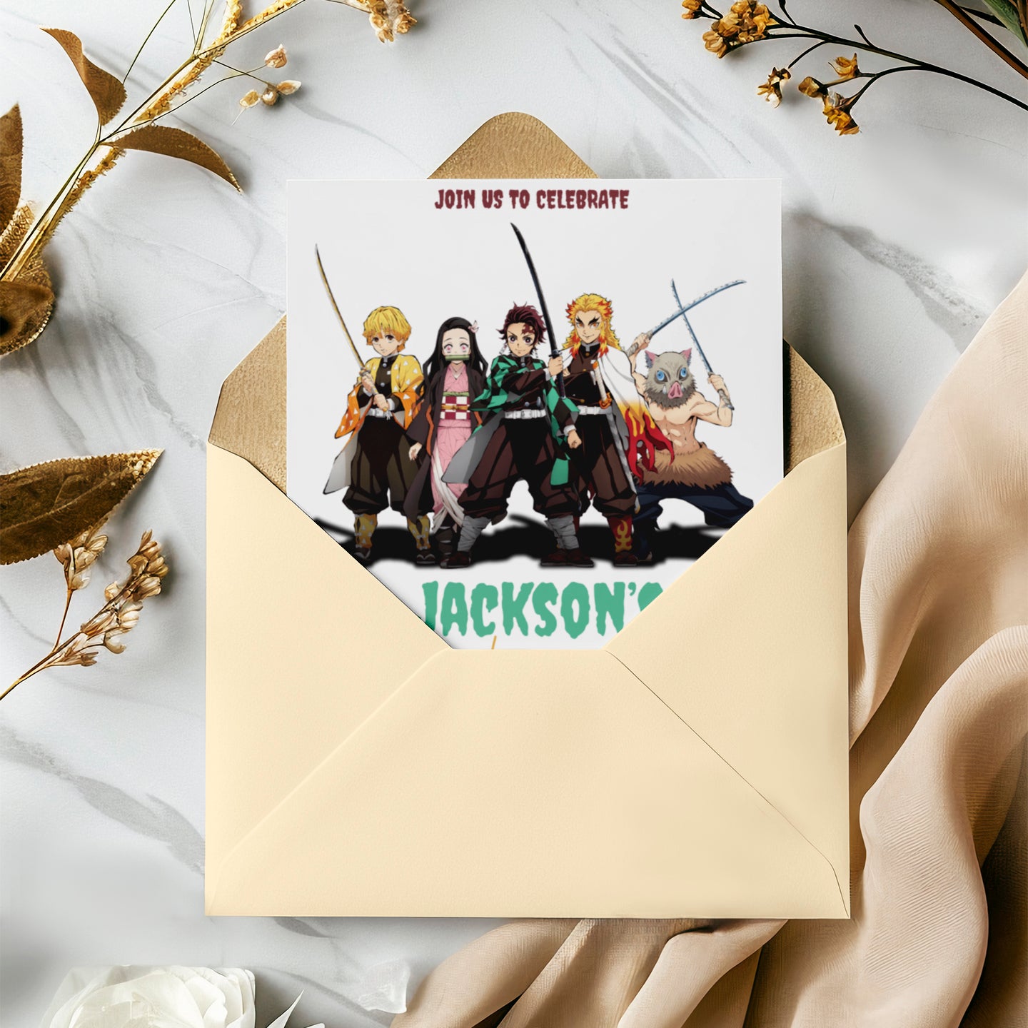 Demon Slayer Birthday Invitation Template - CreativeRino