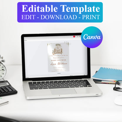 Baby Shower Invitation Template - CreativeRino