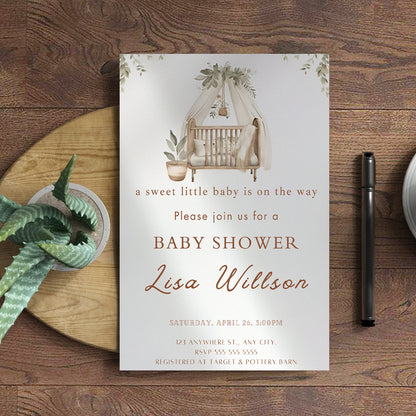 Baby Shower Invitation Template - CreativeRino