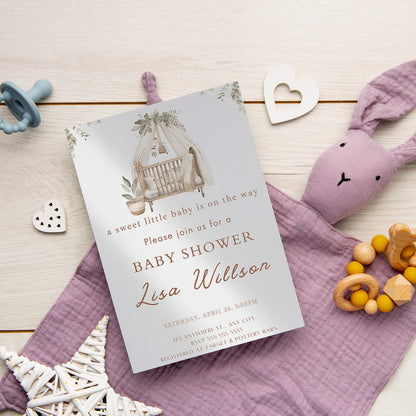 Baby Shower Invitation Template - CreativeRino