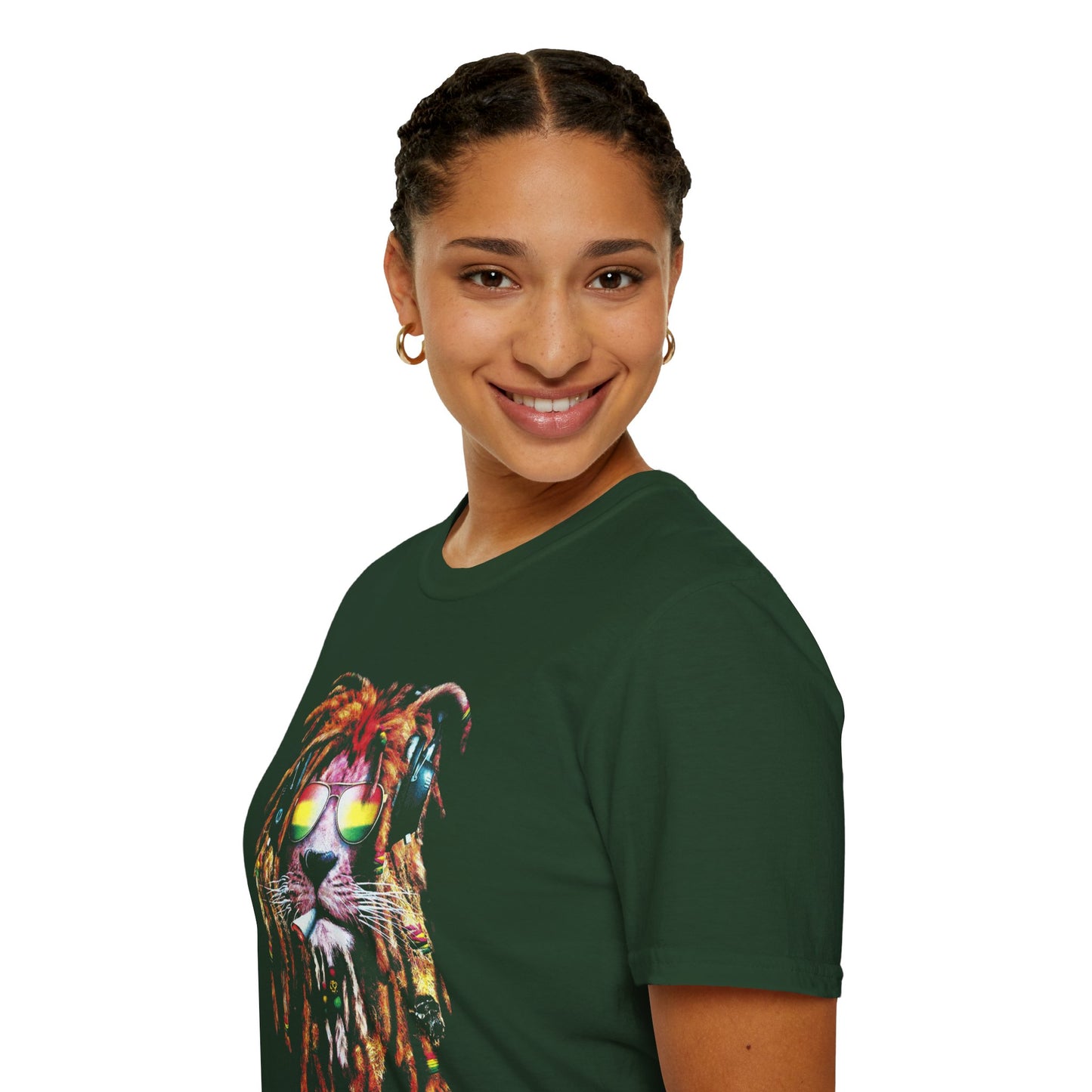 Iron Lion Zion Vibes Unisex Softstyle T-Shirt - Cool Graphic Tee for Music Lovers - CreativeRino