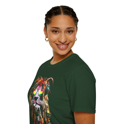 Iron Lion Zion Vibes Unisex Softstyle T-Shirt - Cool Graphic Tee for Music Lovers - CreativeRino
