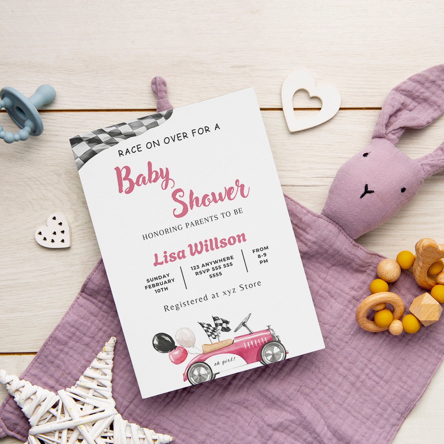 Astronaut Baby Shower Invitation Template - CreativeRino