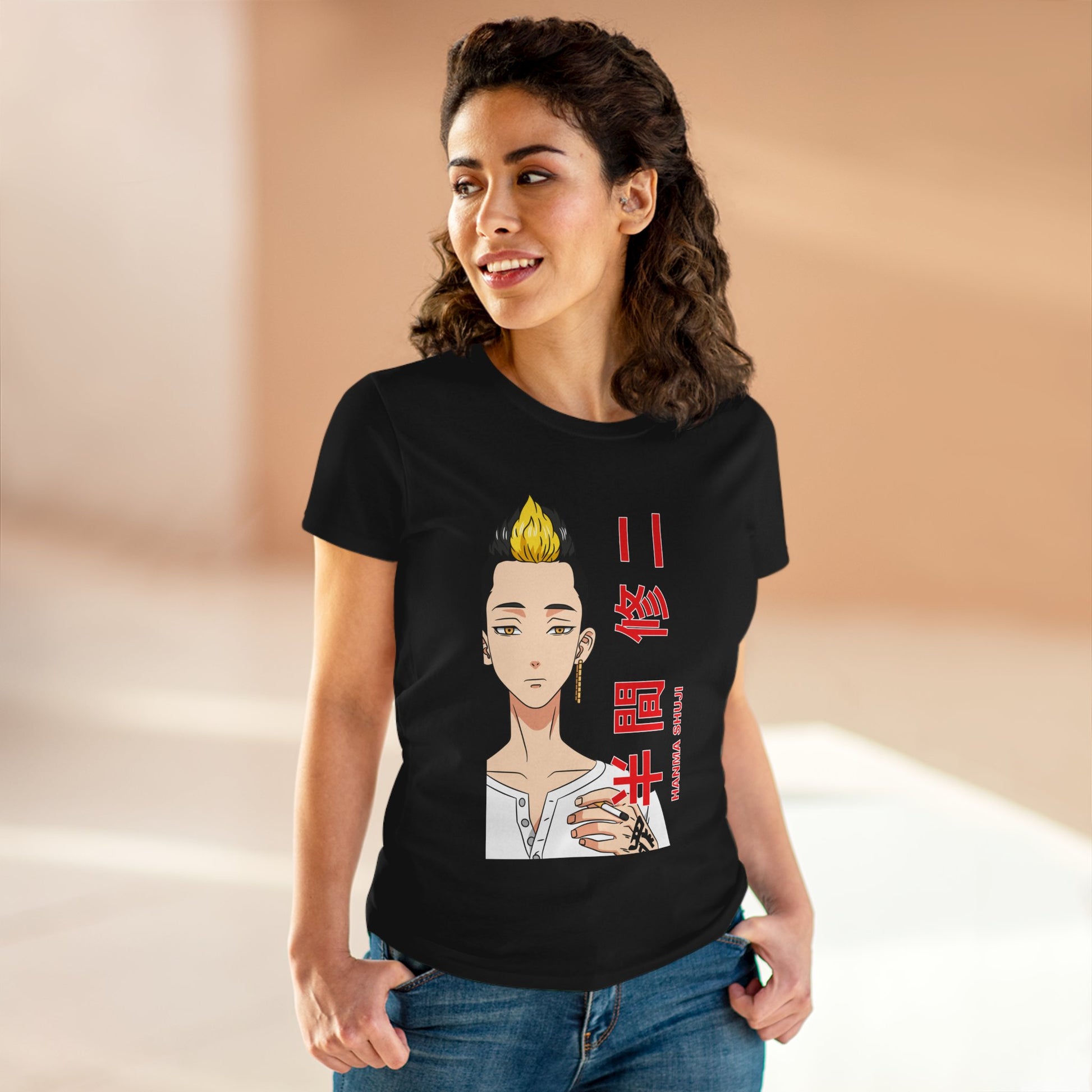 Anime-Inspired Women's Midweight Cotton Tee - Tokyo Revengers T-shirt Design - CreativeRino