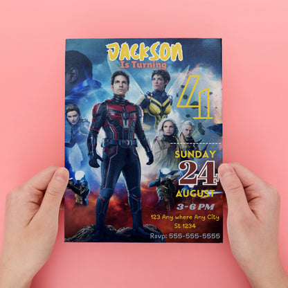 Ant Man Birthday Invitation Template - CreativeRino