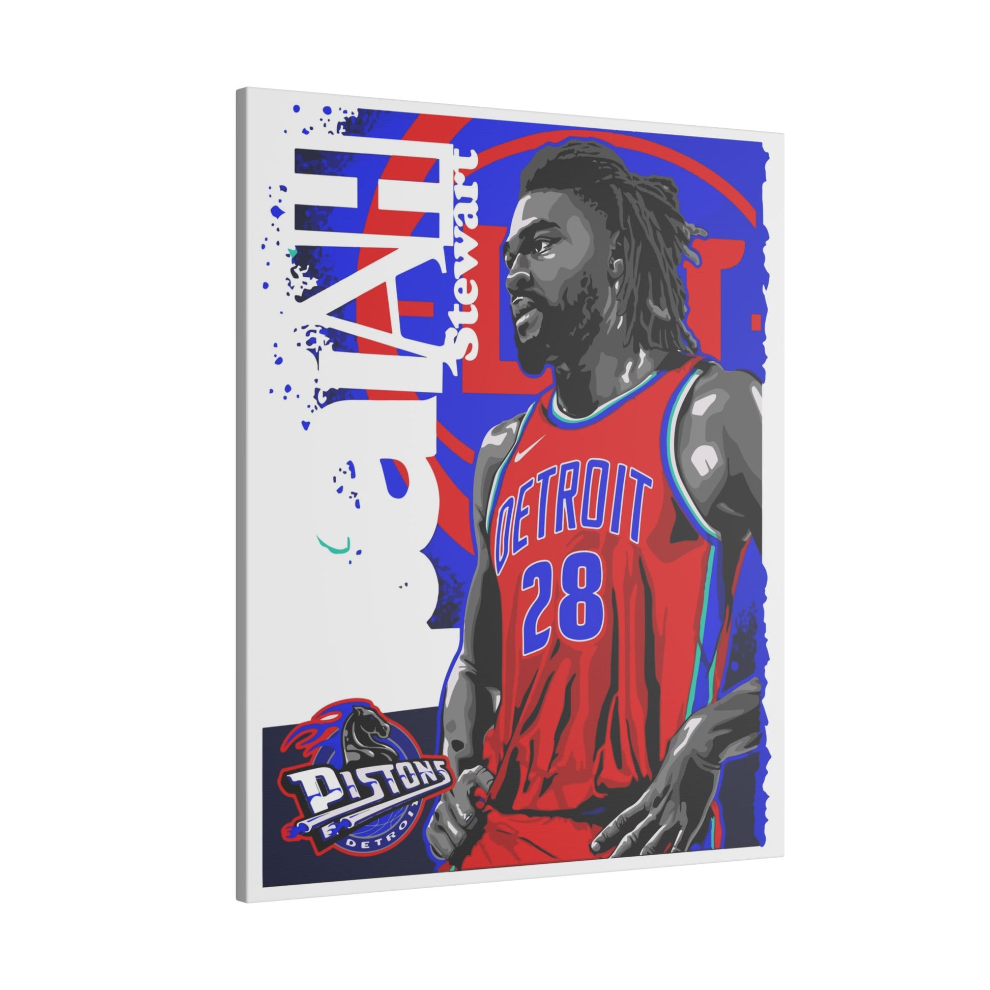 Isaiah Stewart Detroit Pistons Canvas Art - Vibrant Wall Decor for Basketball Fans - CreativeRino