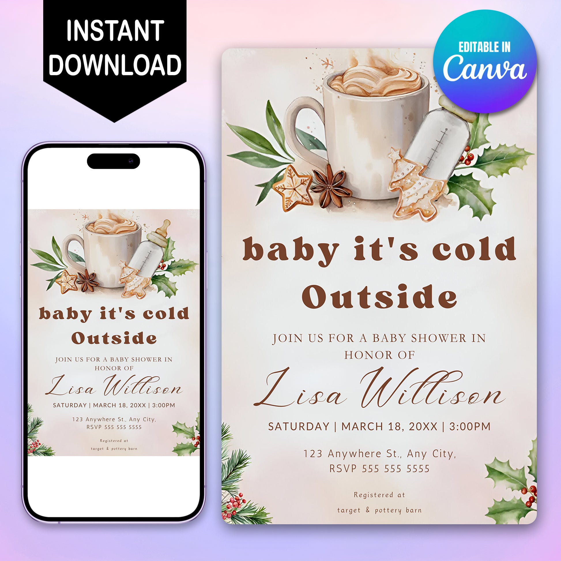 Baby Shower Invitation Template - CreativeRino