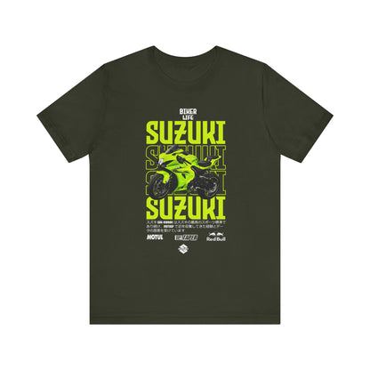 Biker Life Suzuki Unisex Jersey Short Sleeve Tee - Perfect T-shirt for Motorcycle Enthusiasts - CreativeRino