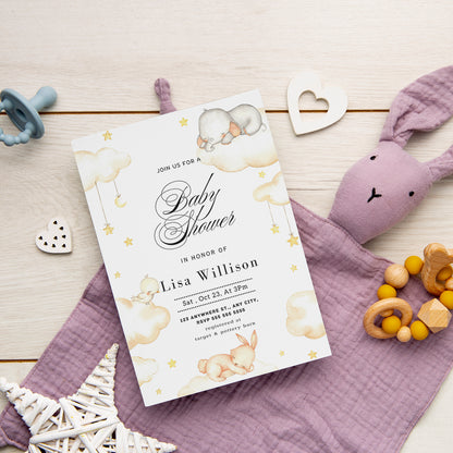 Baby Shower Invitation Template - CreativeRino