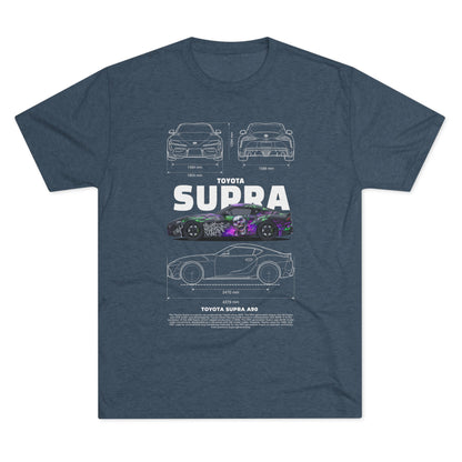 Toyota Supra A90 Tri-Blend Crew Tee - Car Lovers' Apparel - CreativeRino
