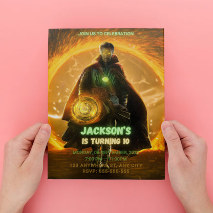 Doctor Strange Birthday Invitation Template - CreativeRino