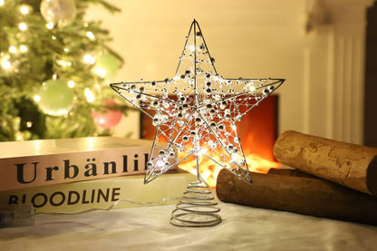 3D Iron Carved Tree Top Star | Dimensional Metal Christmas Tree Topper & Hanging Ornament Decor eprolo