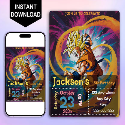 Dragonball Z Birthday Invitation Template - CreativeRino