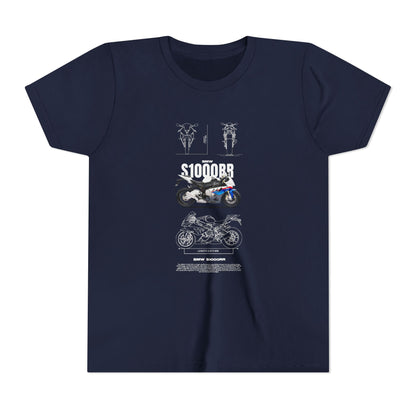 BMW S1000RR Youth Short Sleeve Tee - Cool Motorcycle Graphic T-Shirt - CreativeRino