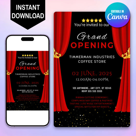 Grand Opening Party Invitation Template - CreativeRino